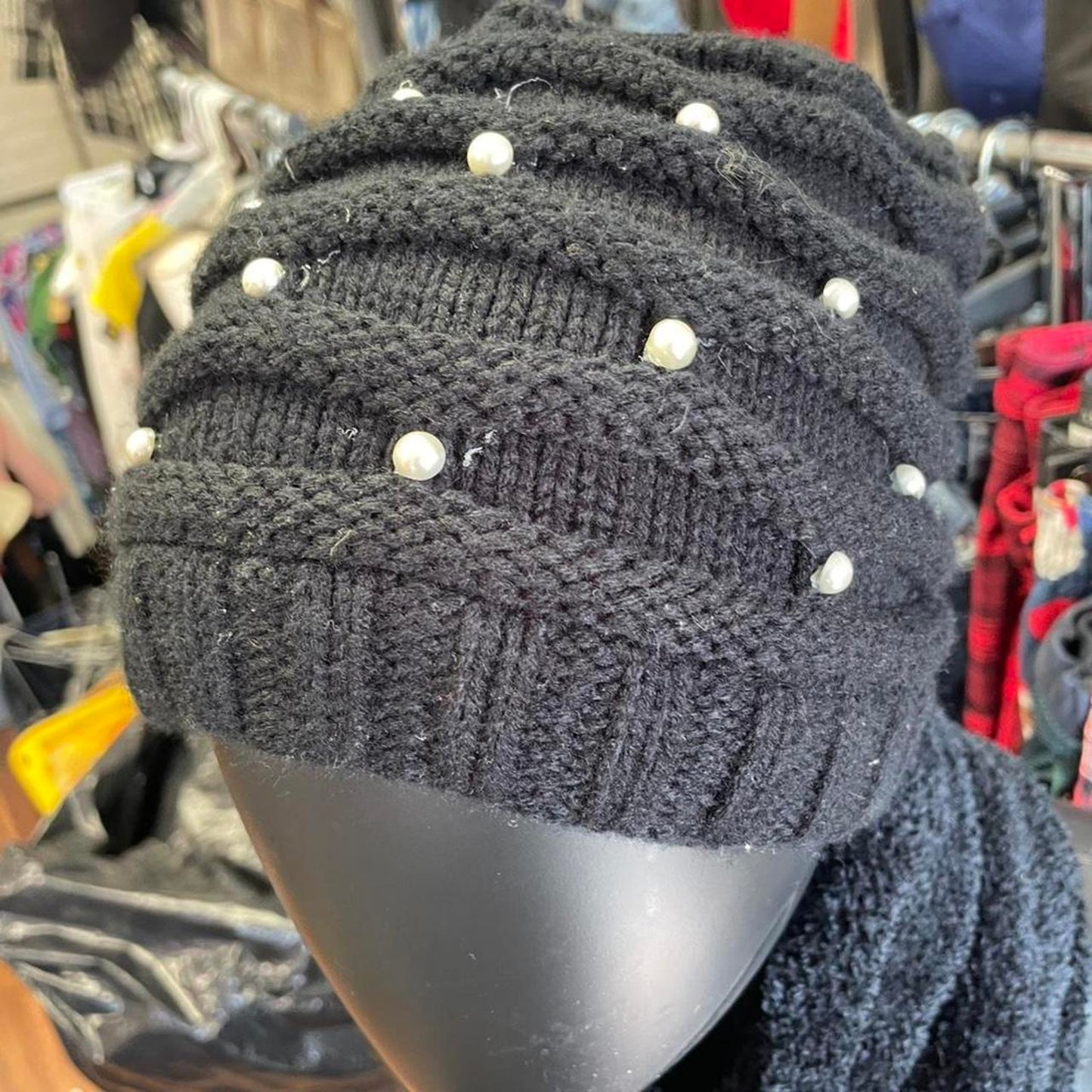 Black scarf and beanie set