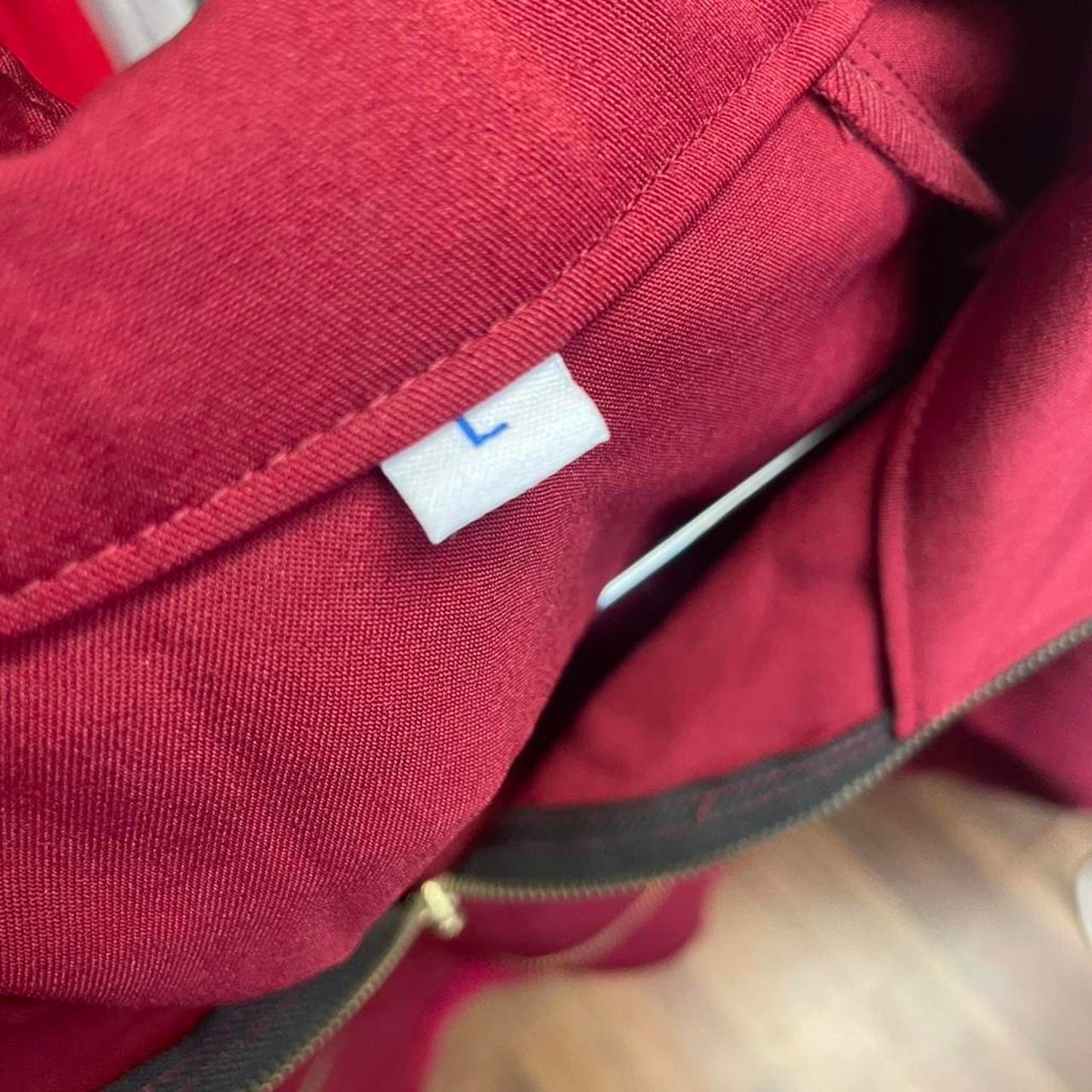 Red quarter zip windbreaker jacket