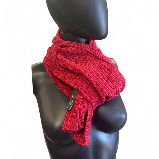 Red chenille scarf