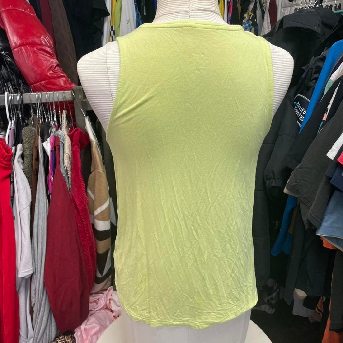 A new day green tank top