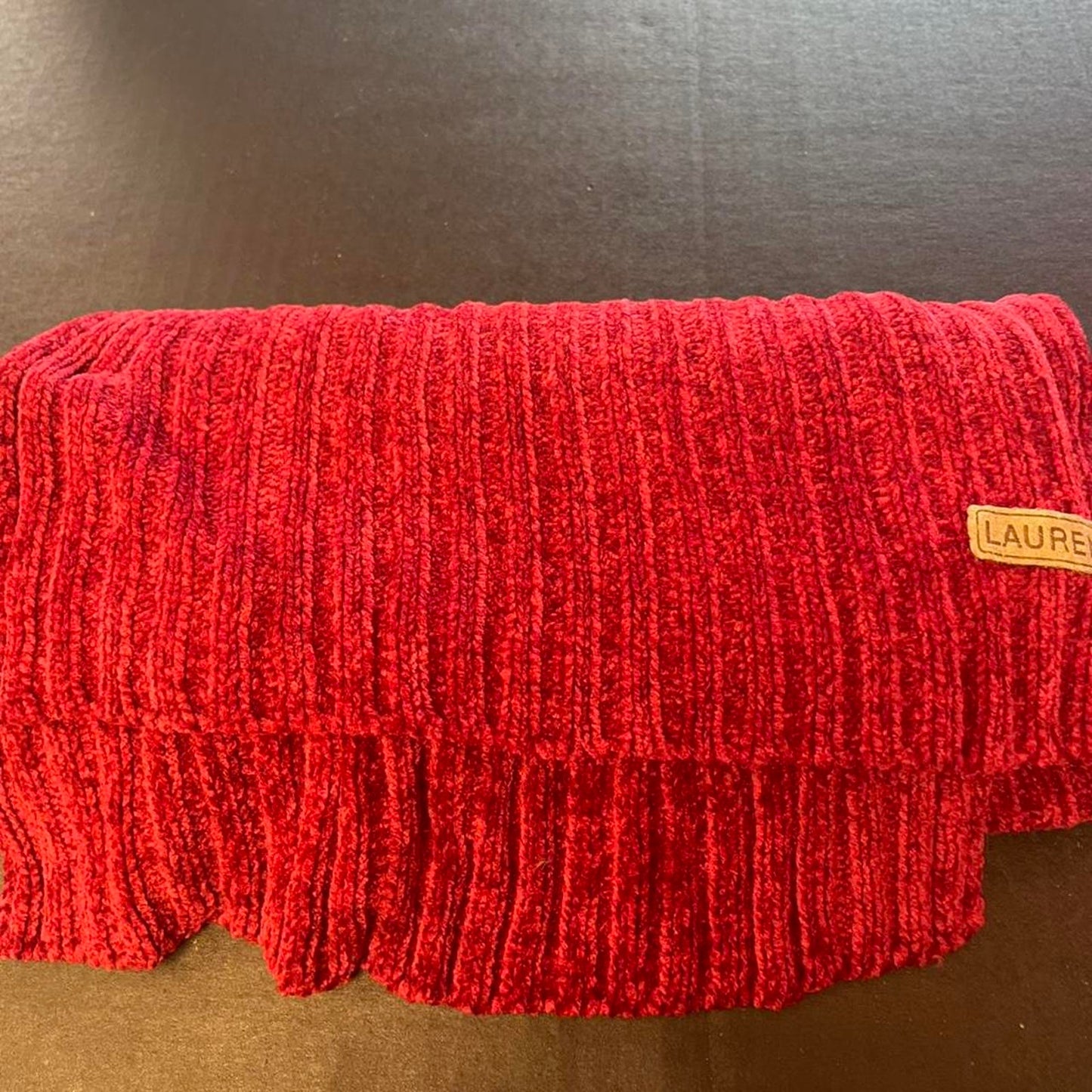 Red chenille scarf