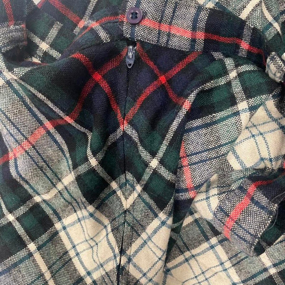 Green white and red plaid