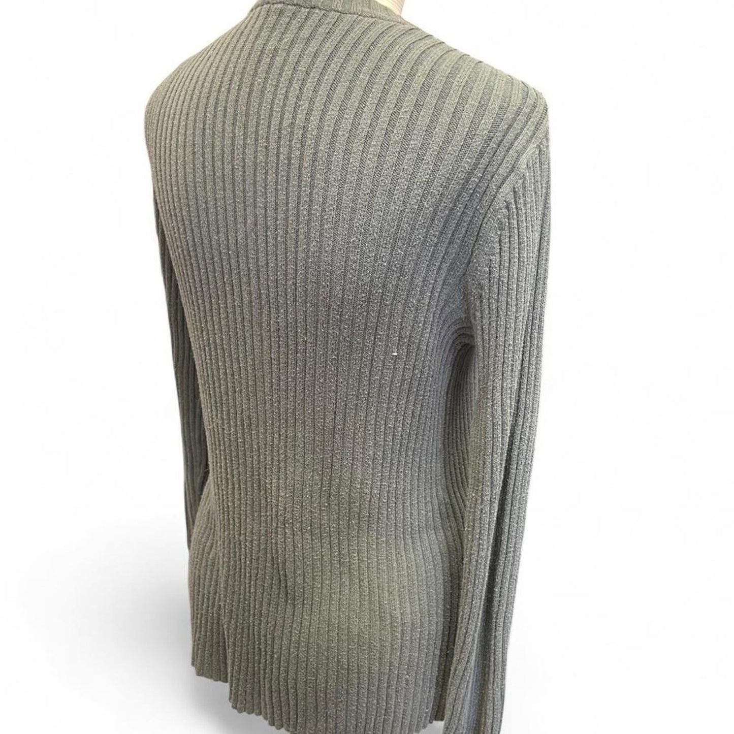 Olive green ribbed knit sweater
