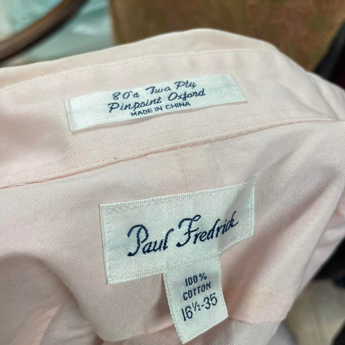 Paul fredrick pink oxford button
