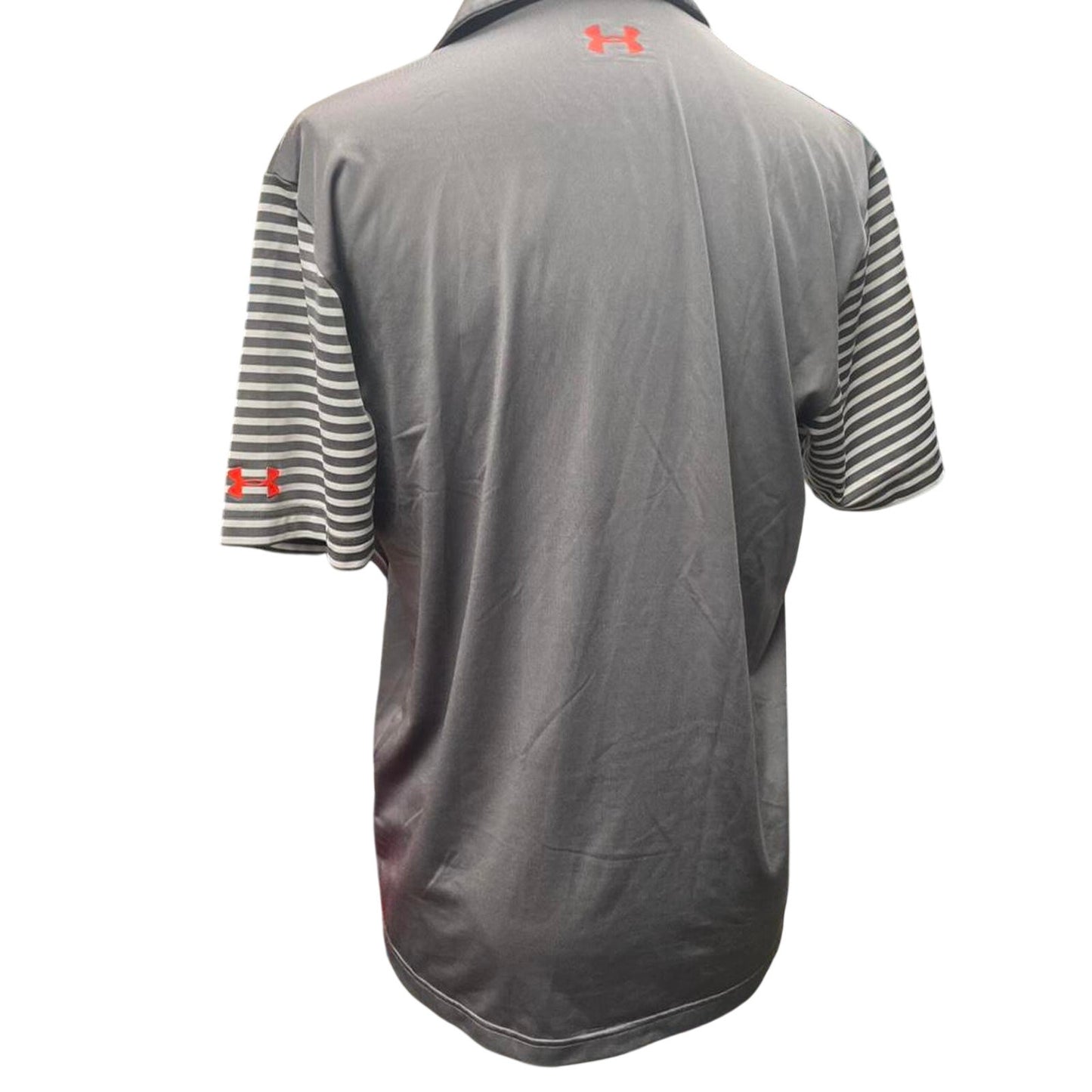 Under armour grey striped polo