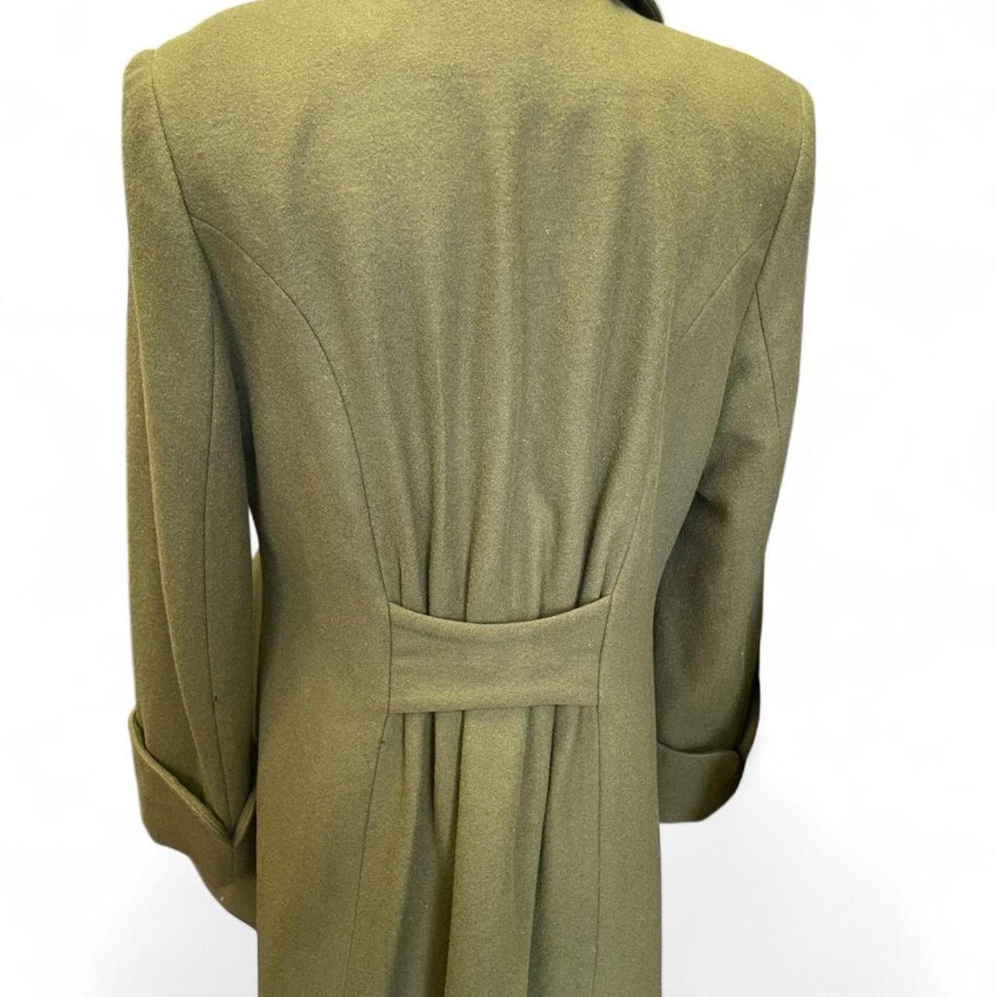 Olive green wool blend coat
