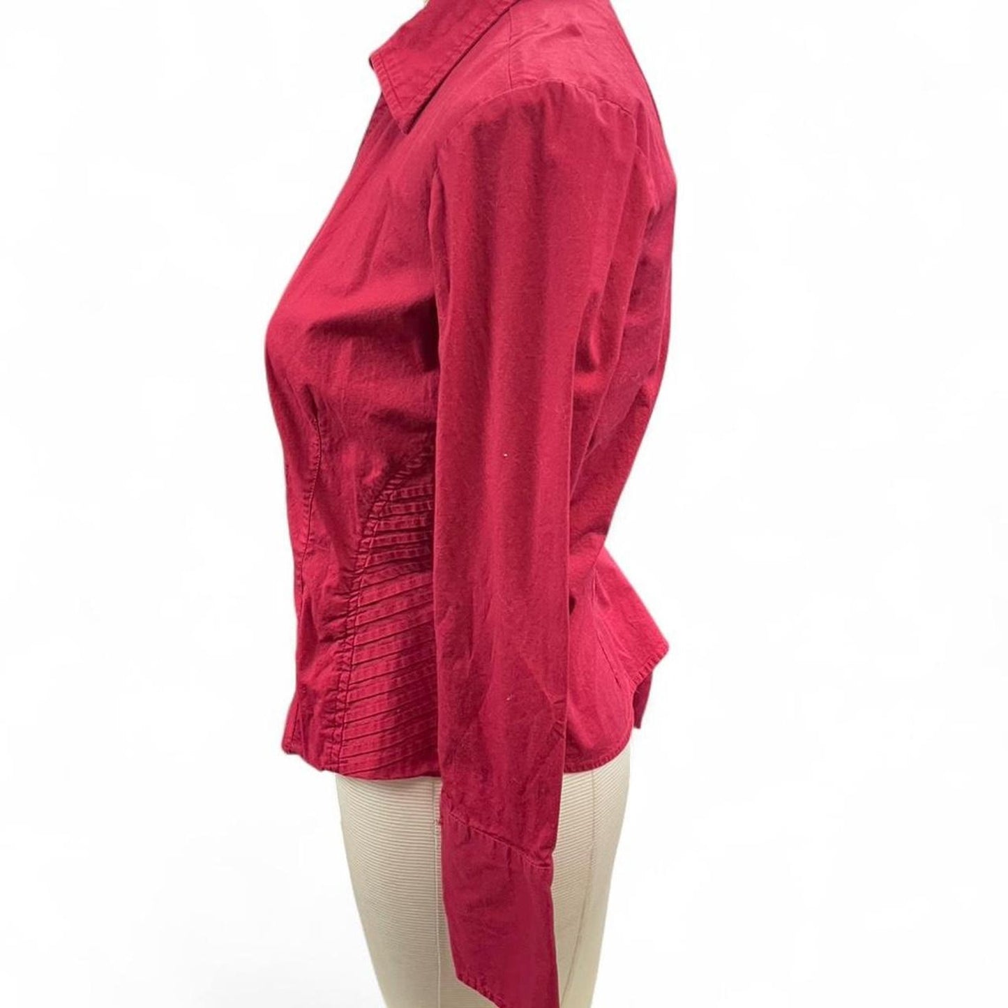 Red button up long sleeve shirt