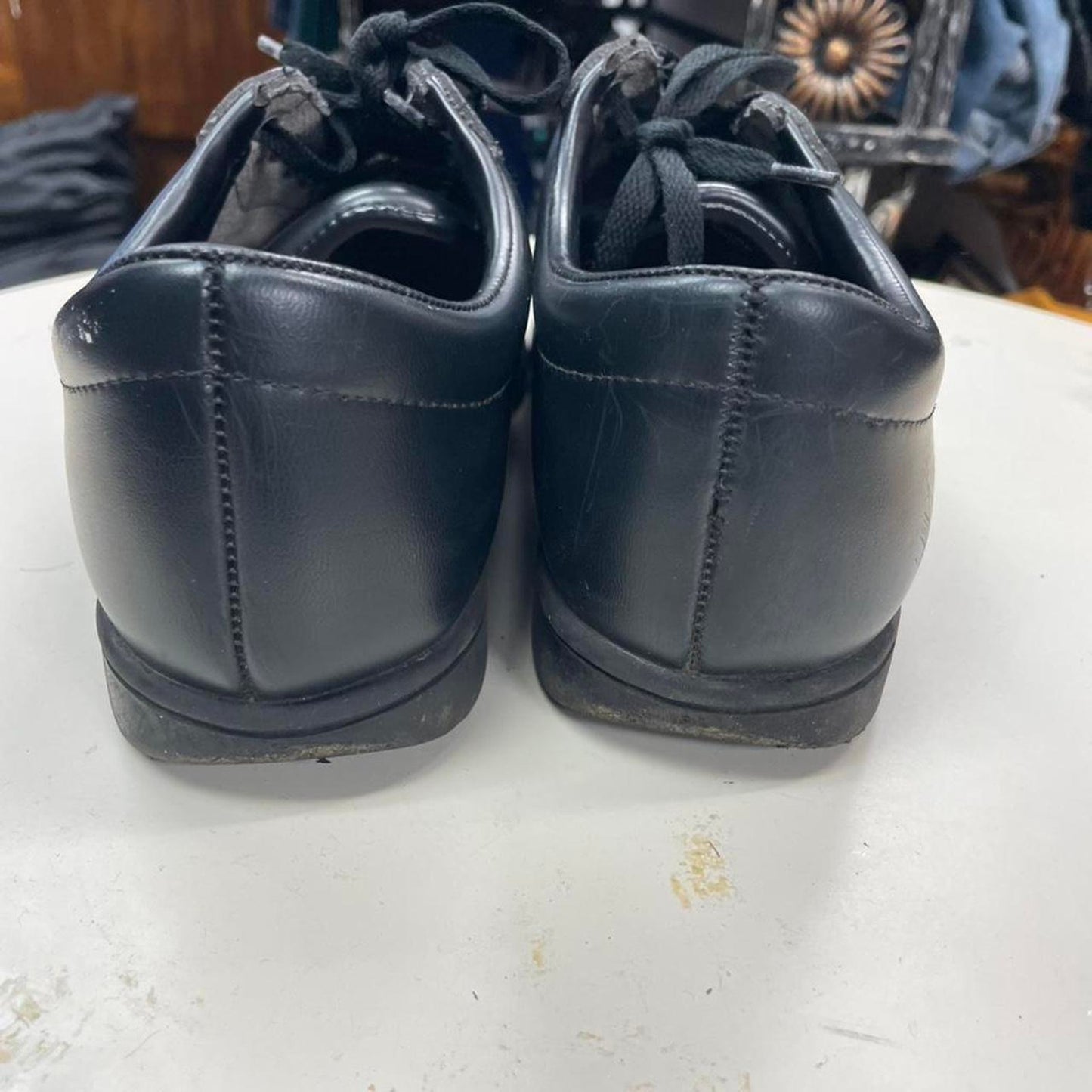 Black leather lace up shoes