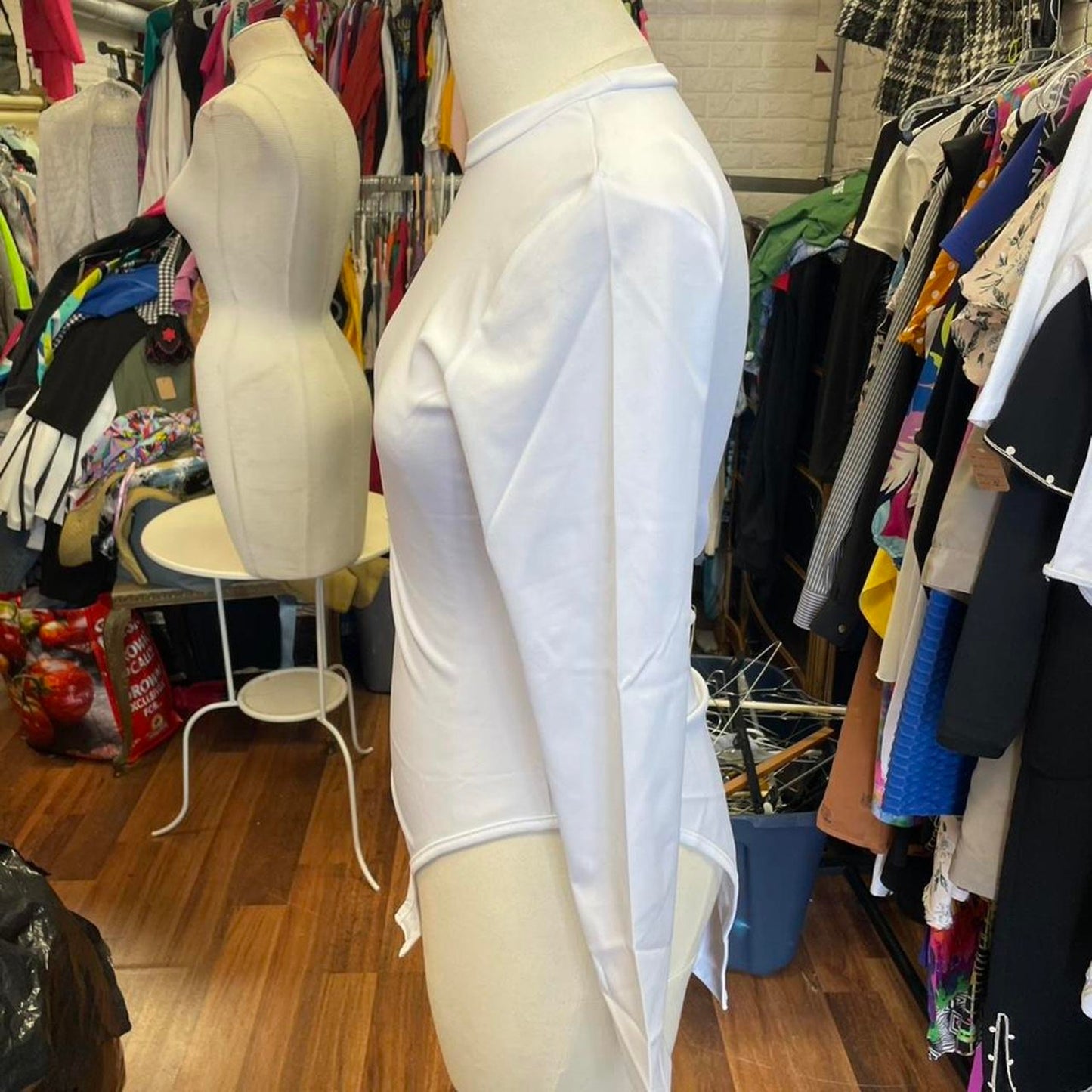 White long sleeve bodysuit with