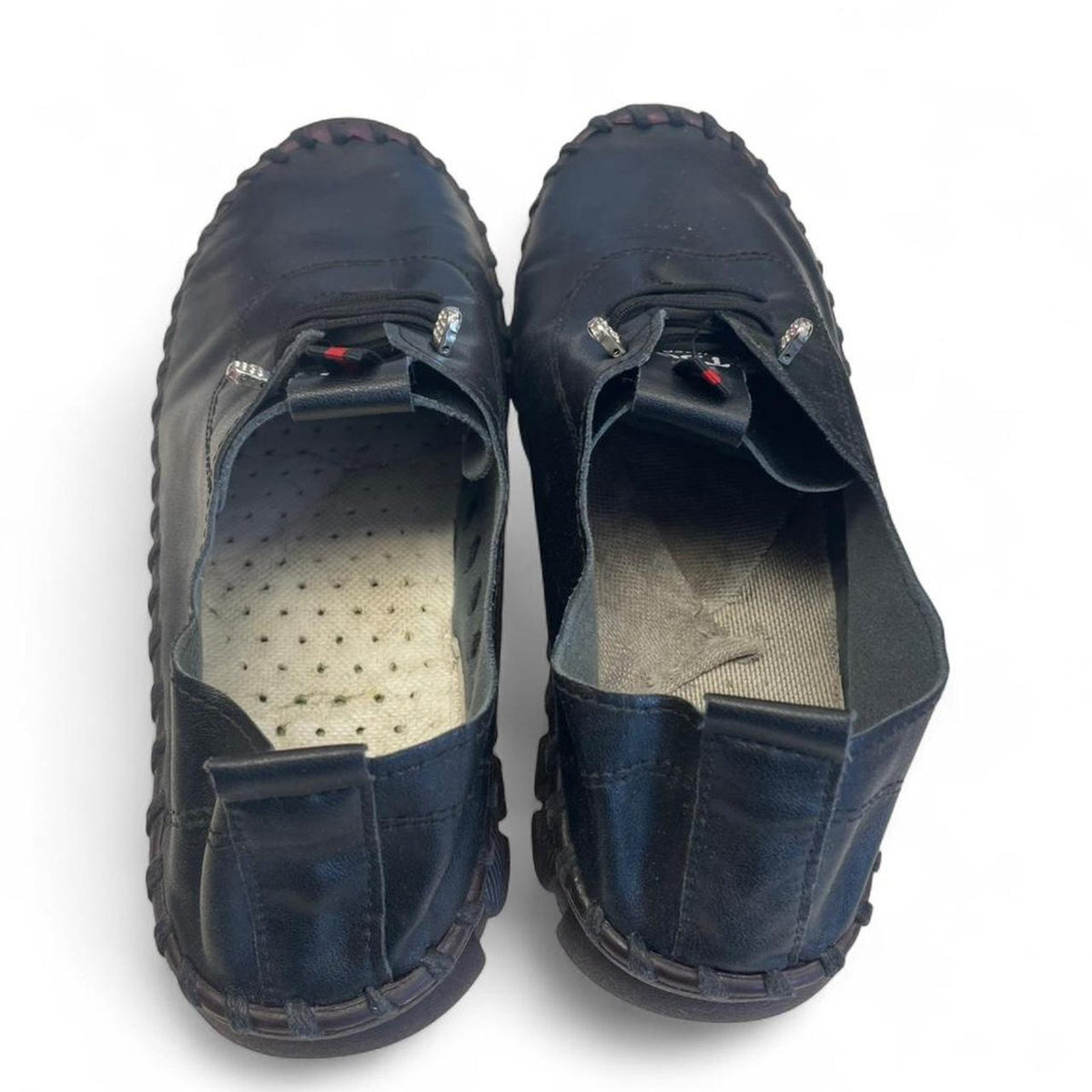 Black leather lace up shoes