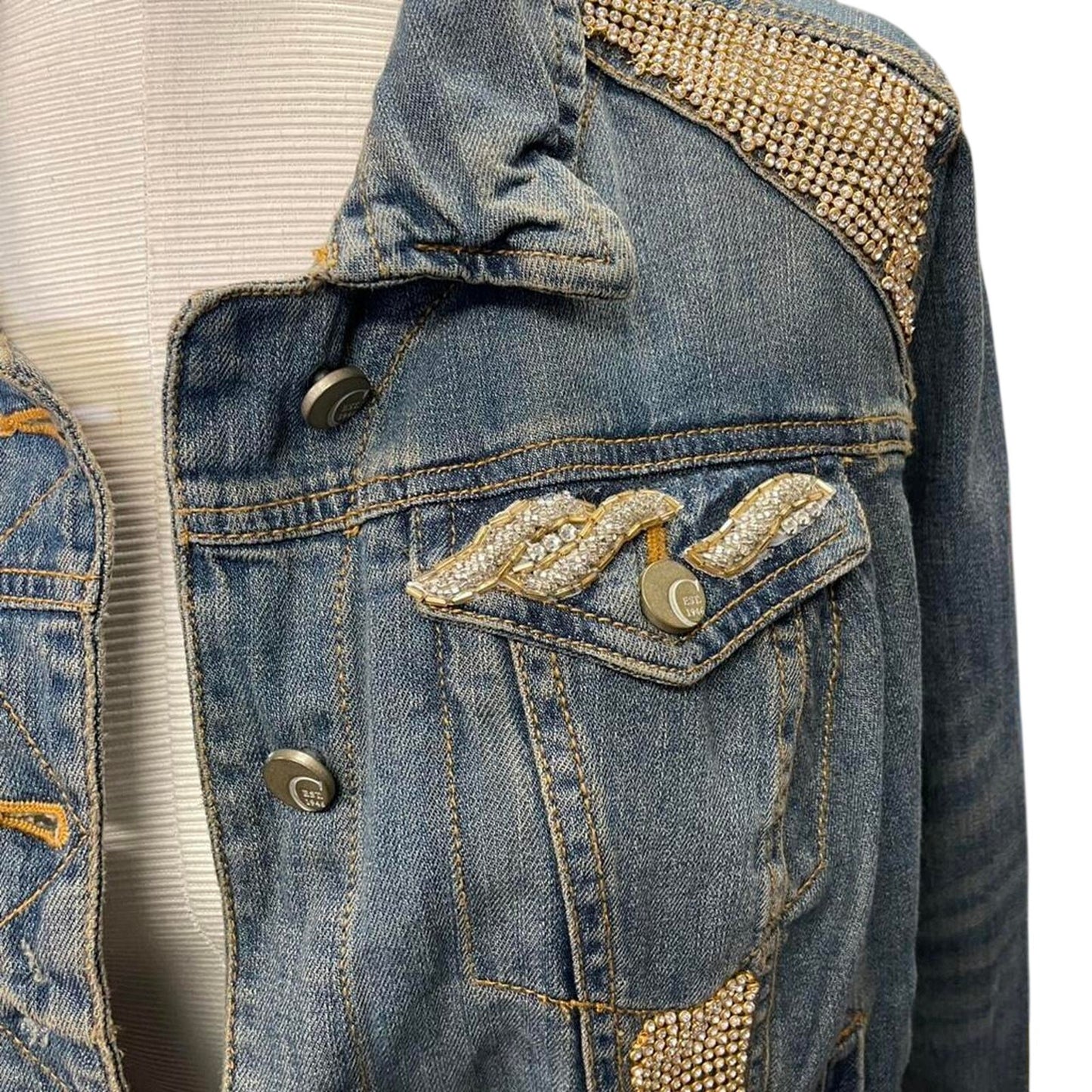 Y2k embellished denim jacket