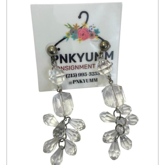 Clear crystal drop earrings