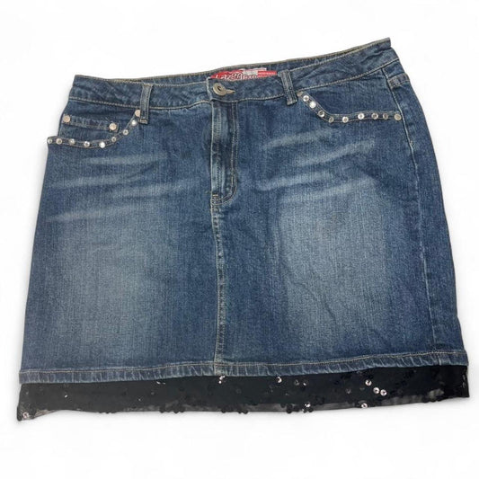 Y2k blue denim skirt
