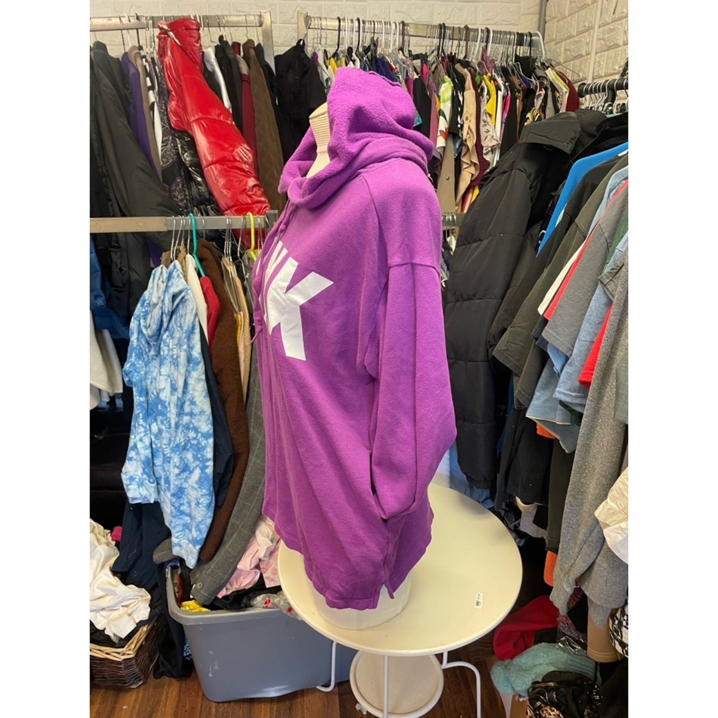 PINK Victoria's Secret Bright Purple Hoodie with White Logo