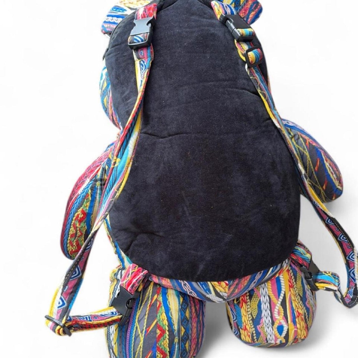 Multi colored bag teddy bear