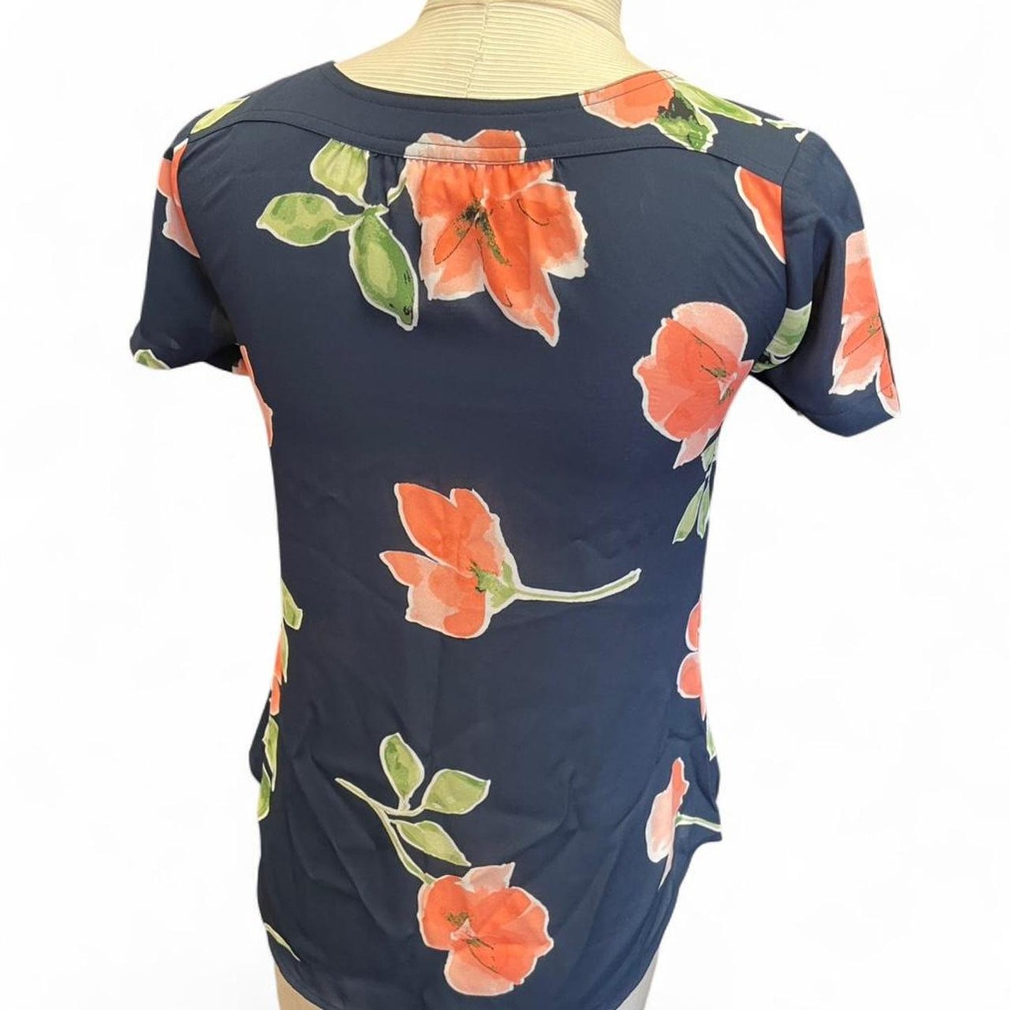 Van heusen navy floral blouse