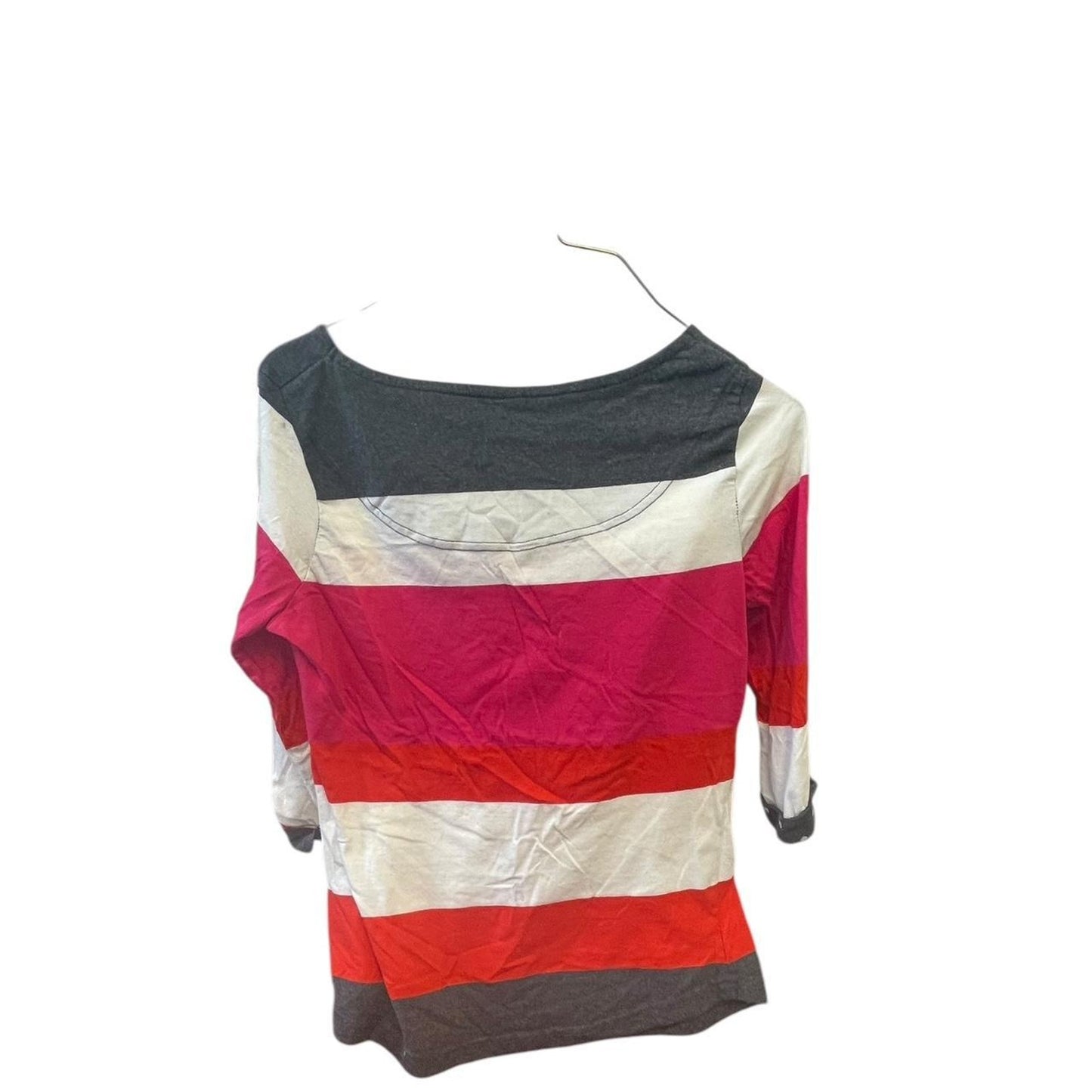 Red and white striped top