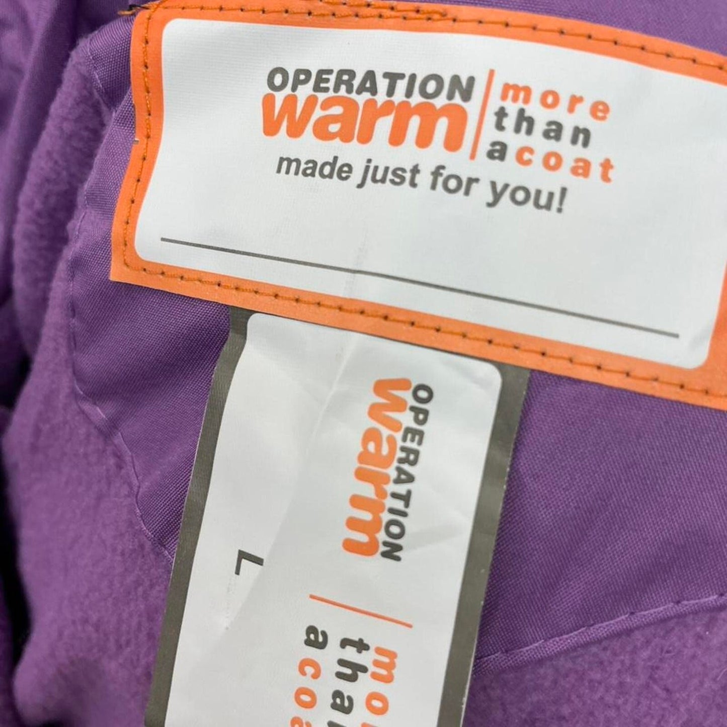 Operation warm purple puffer jacket