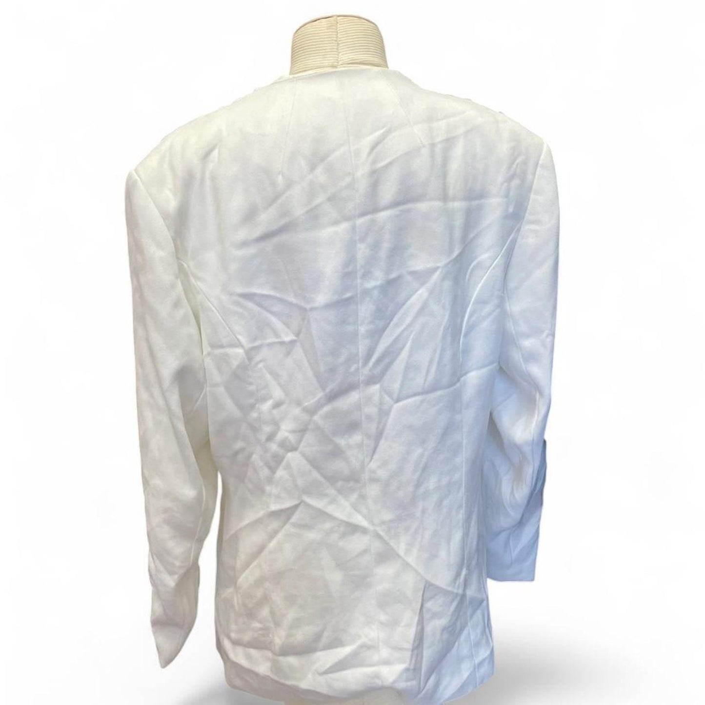 White tuxedo jacket with black