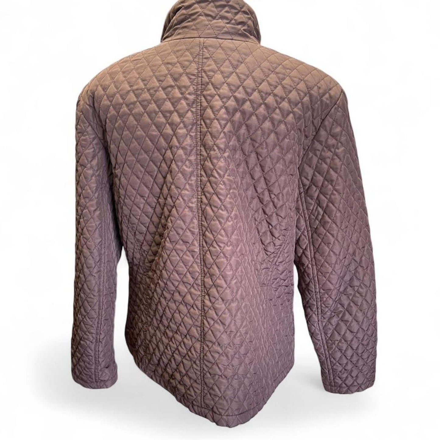 Brown quilted zip up jacket