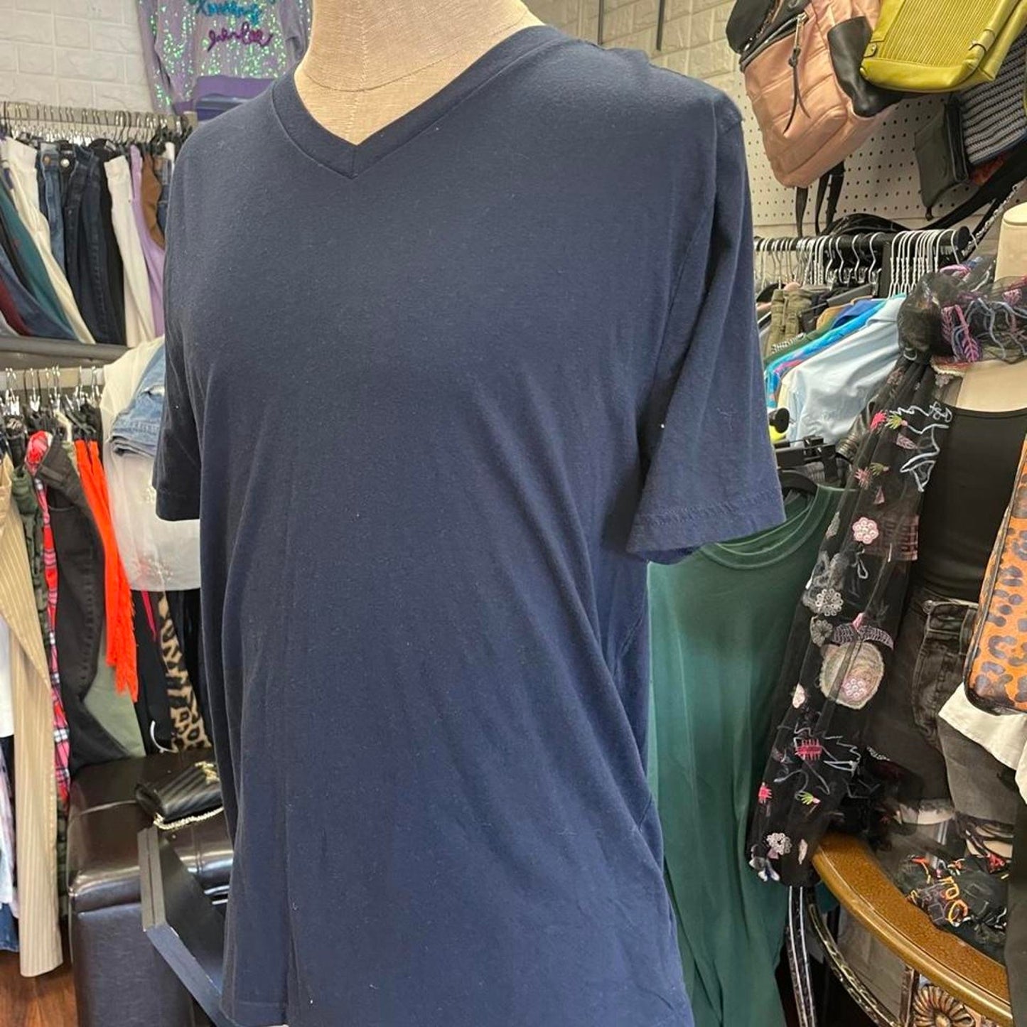 Navy blue v neck tee