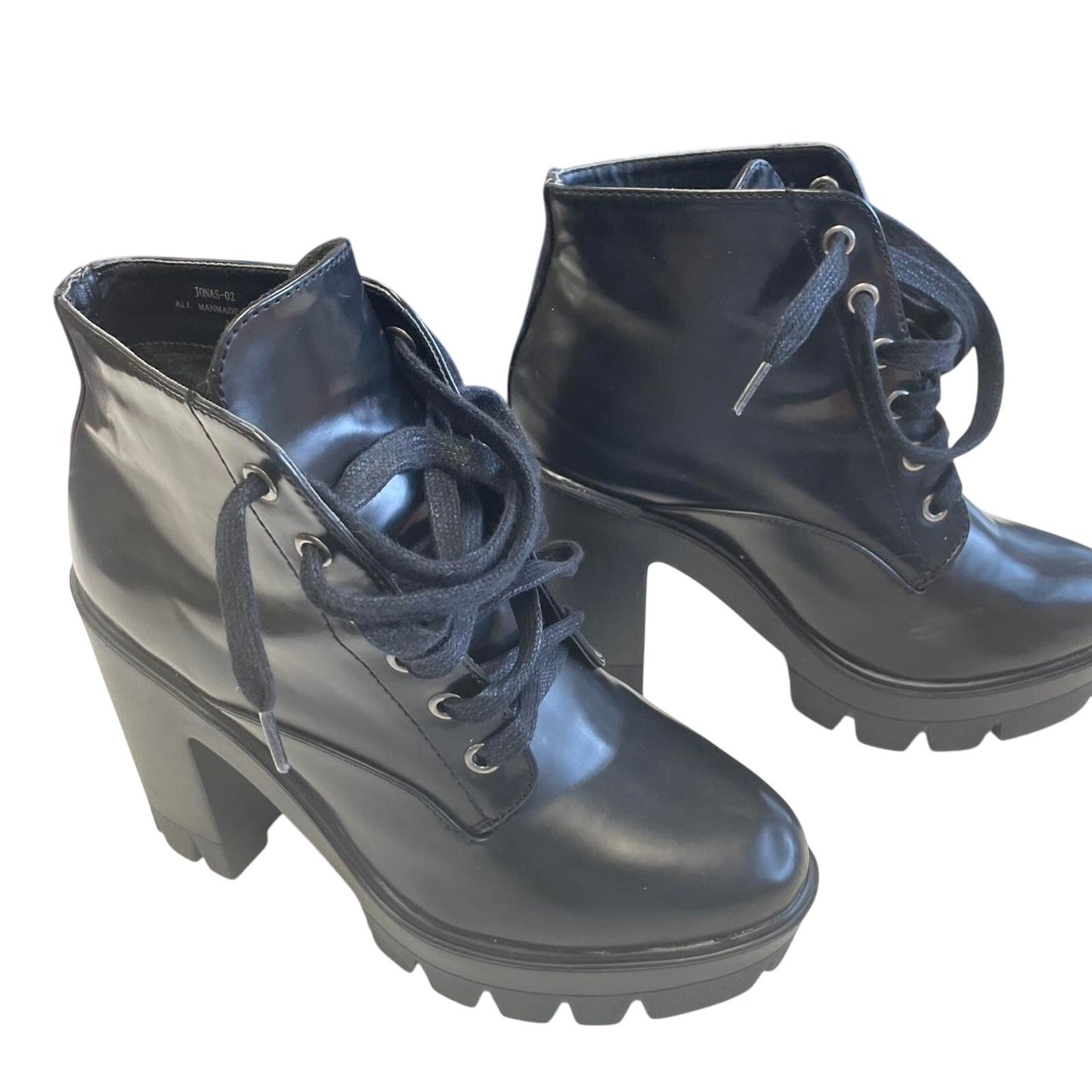 Black leather ankle boots
