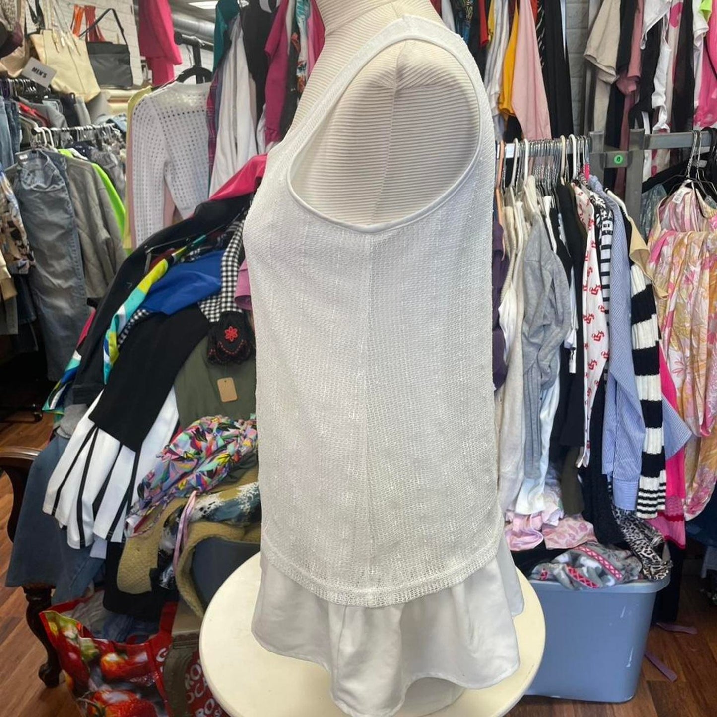 White mesh tank top with