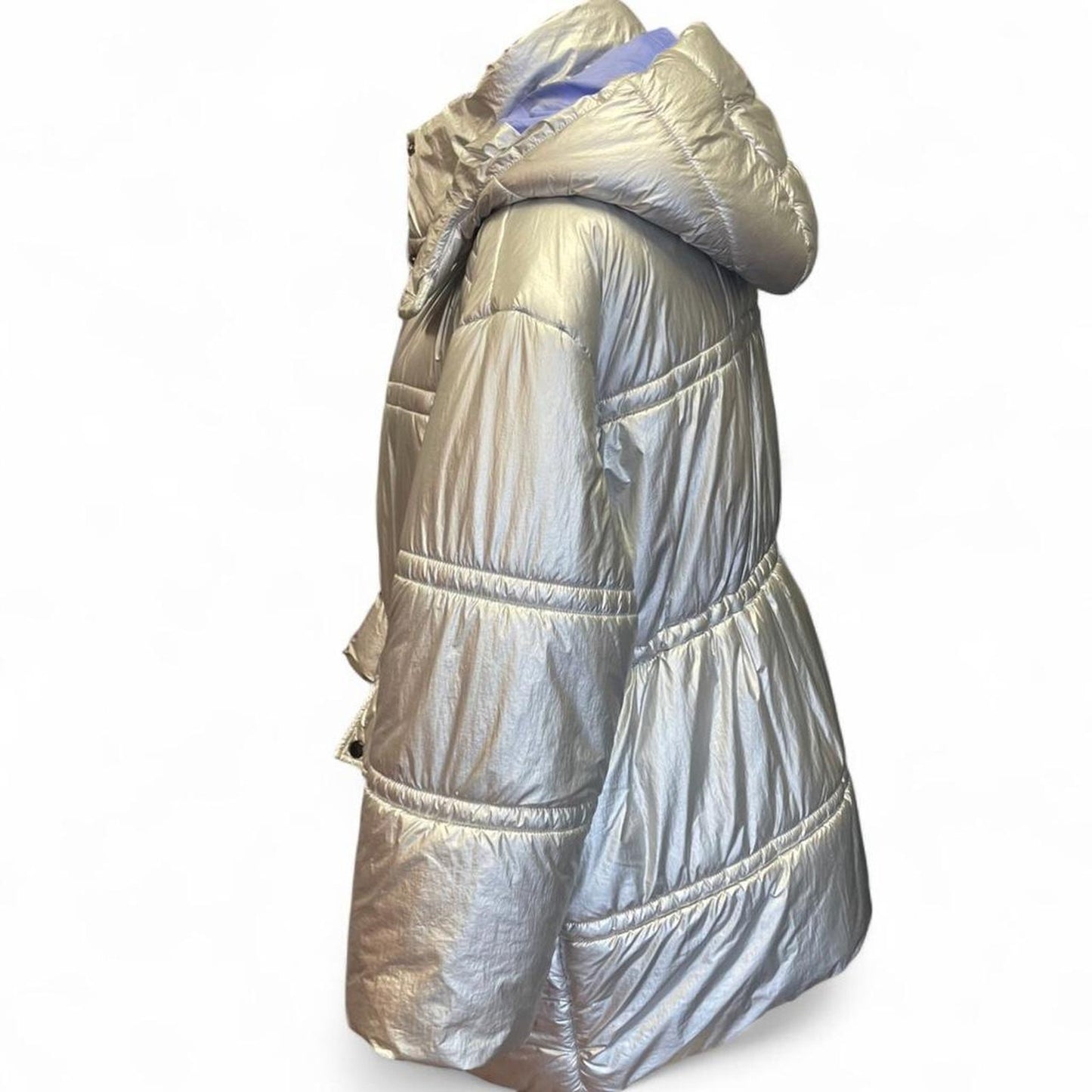 Urban outfitters silver metallic puffer