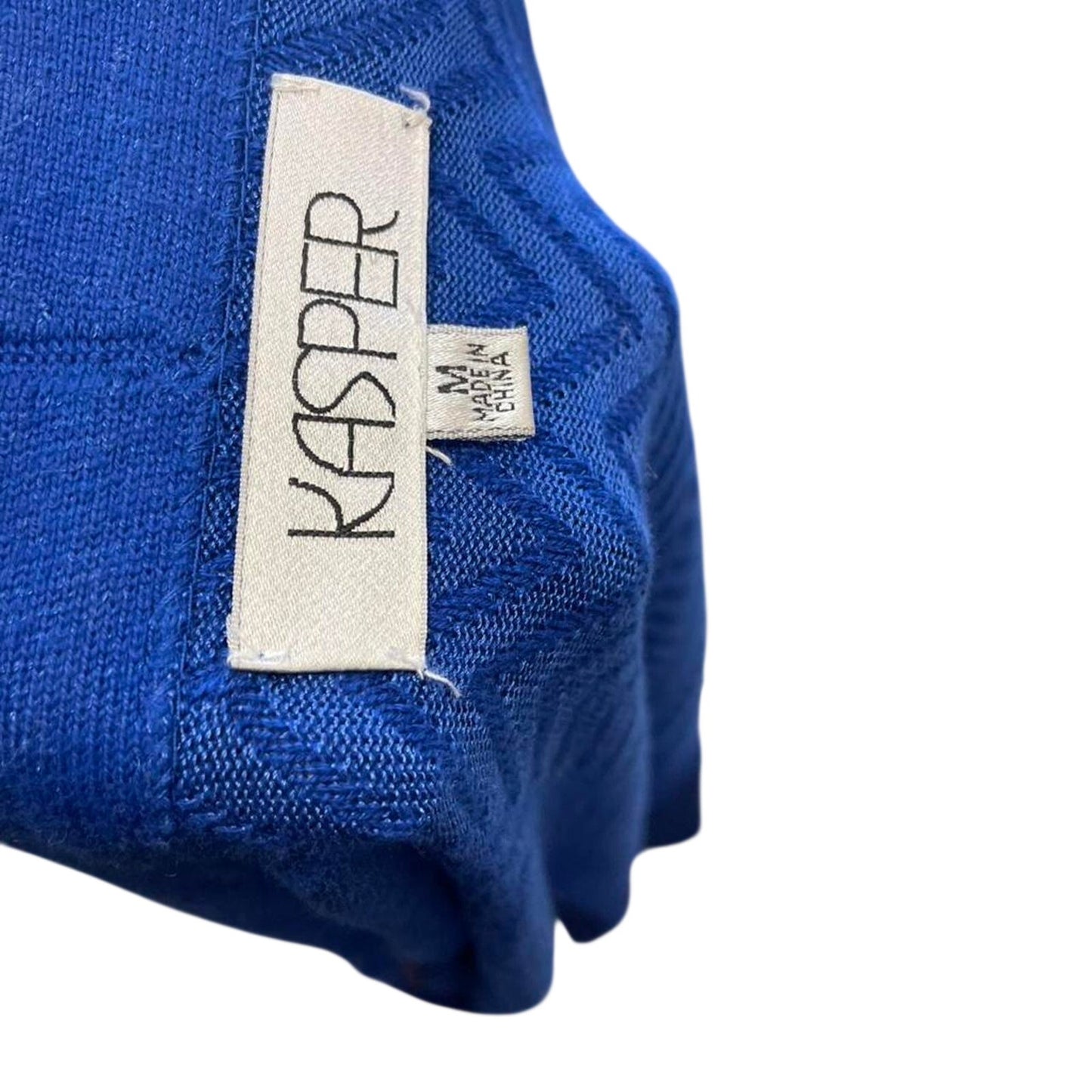 Kasper blue cardigan with chevron