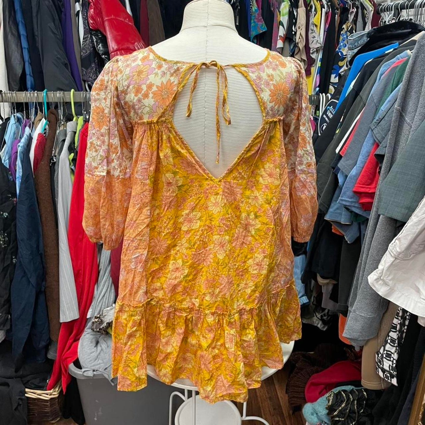 American eagle yellow floral dress