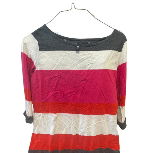 Red and white striped top