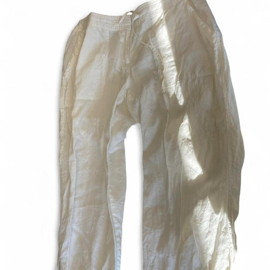 White linen pants with a